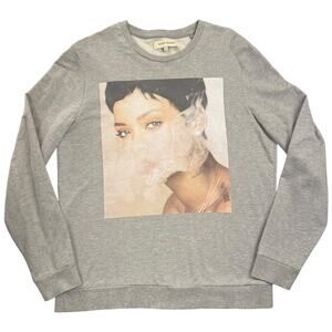 River Island Rihanna Graphic Sweatshirt Gray Crewneck Pullover Streetwear US M/L